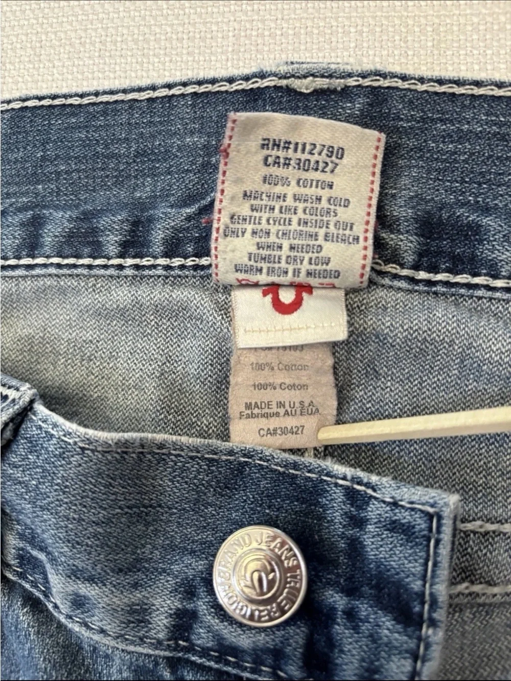True Religion Bobby Men’s 36x30 Blue Jeans USA Made Chief Keef Y2K Denim